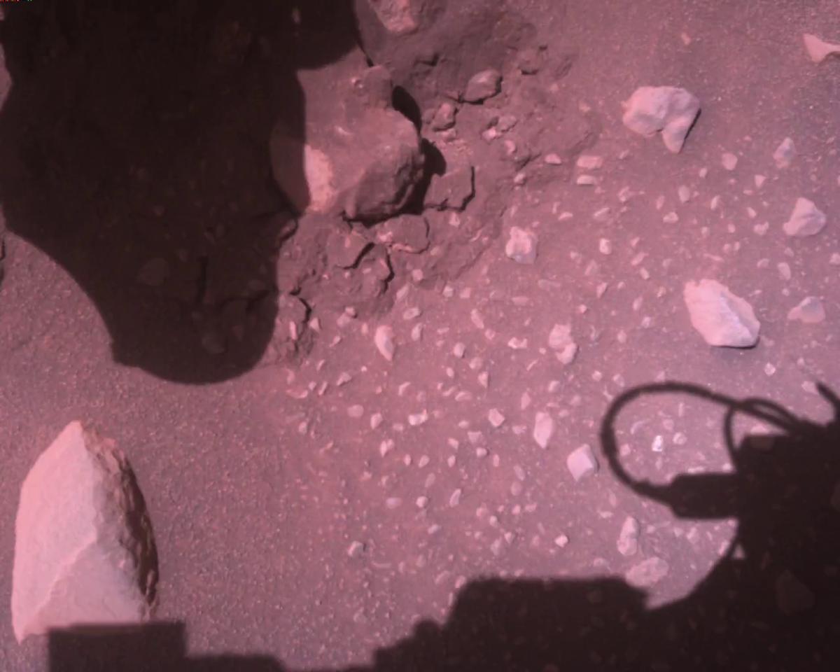 This image was taken by EDL_RDCAM onboard NASA's Mars rover Perseverance on Sol 910