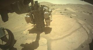 View image taken on Mars, Mars Perseverance Sol 915: Front Left Hazard Avoidance Camera (Hazcam)