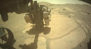 View image taken on Mars, Mars Perseverance Sol 915: Front Left Hazard Avoidance Camera (Hazcam)