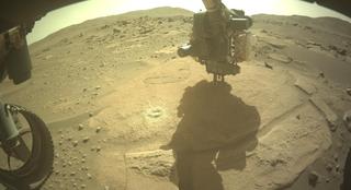 View image taken on Mars, Mars Perseverance Sol 923: Front Left Hazard Avoidance Camera (Hazcam)