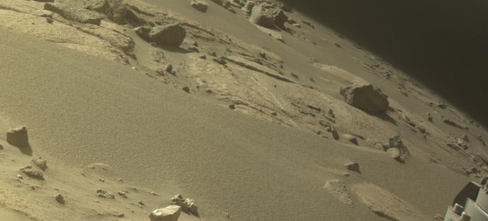 This image was taken by FRONT_HAZCAM_RIGHT_A onboard NASA's Mars rover Perseverance on Sol 923