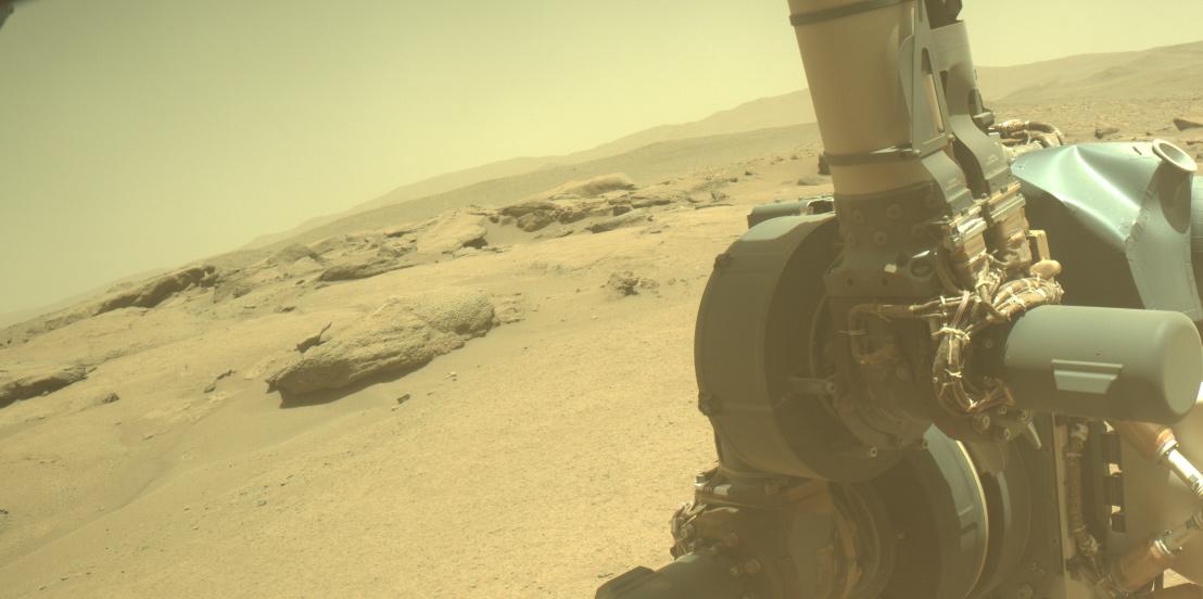 This image was taken by FRONT_HAZCAM_LEFT_A onboard NASA's Mars rover Perseverance on Sol 935