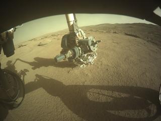 View image taken on Mars, Mars Perseverance Sol 938: Front Left Hazard Avoidance Camera (Hazcam)