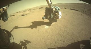 View image taken on Mars, Mars Perseverance Sol 942: Front Left Hazard Avoidance Camera (Hazcam)
