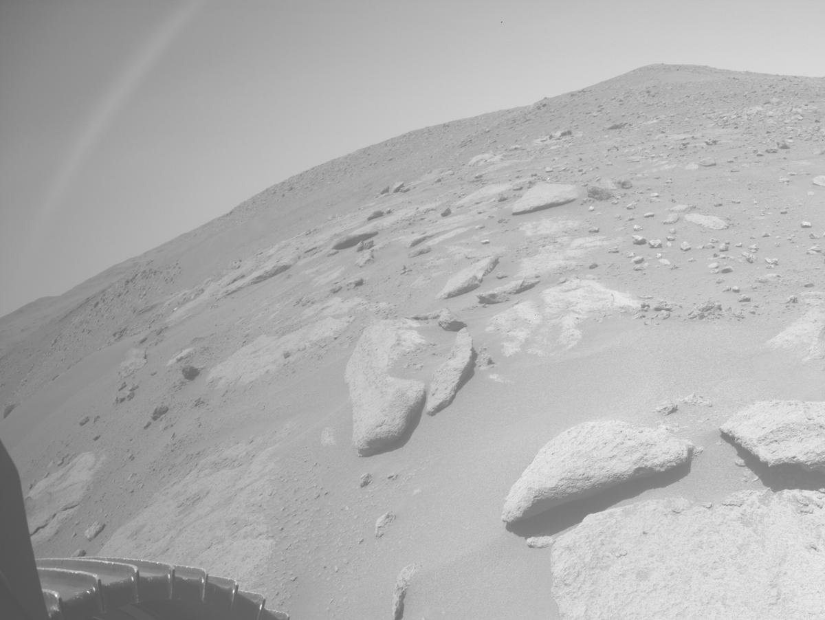 This image was taken by REAR_HAZCAM_LEFT onboard NASA's Mars rover Perseverance on Sol 969