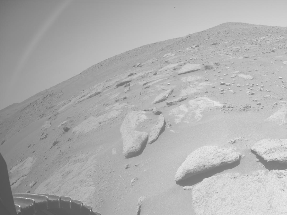 This image was taken by REAR_HAZCAM_LEFT onboard NASA's Mars rover Perseverance on Sol 971