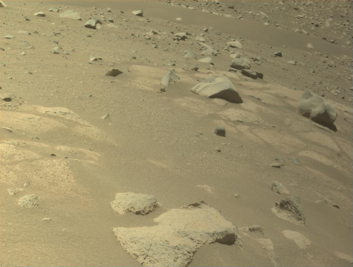 This image was taken by FRONT_HAZCAM_LEFT_A onboard NASA's Mars rover Perseverance on Sol 995