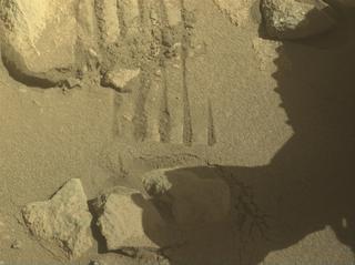 View image taken on Mars, Mars Perseverance Sol 1003: Front Right Hazard Avoidance Camera (Hazcam)