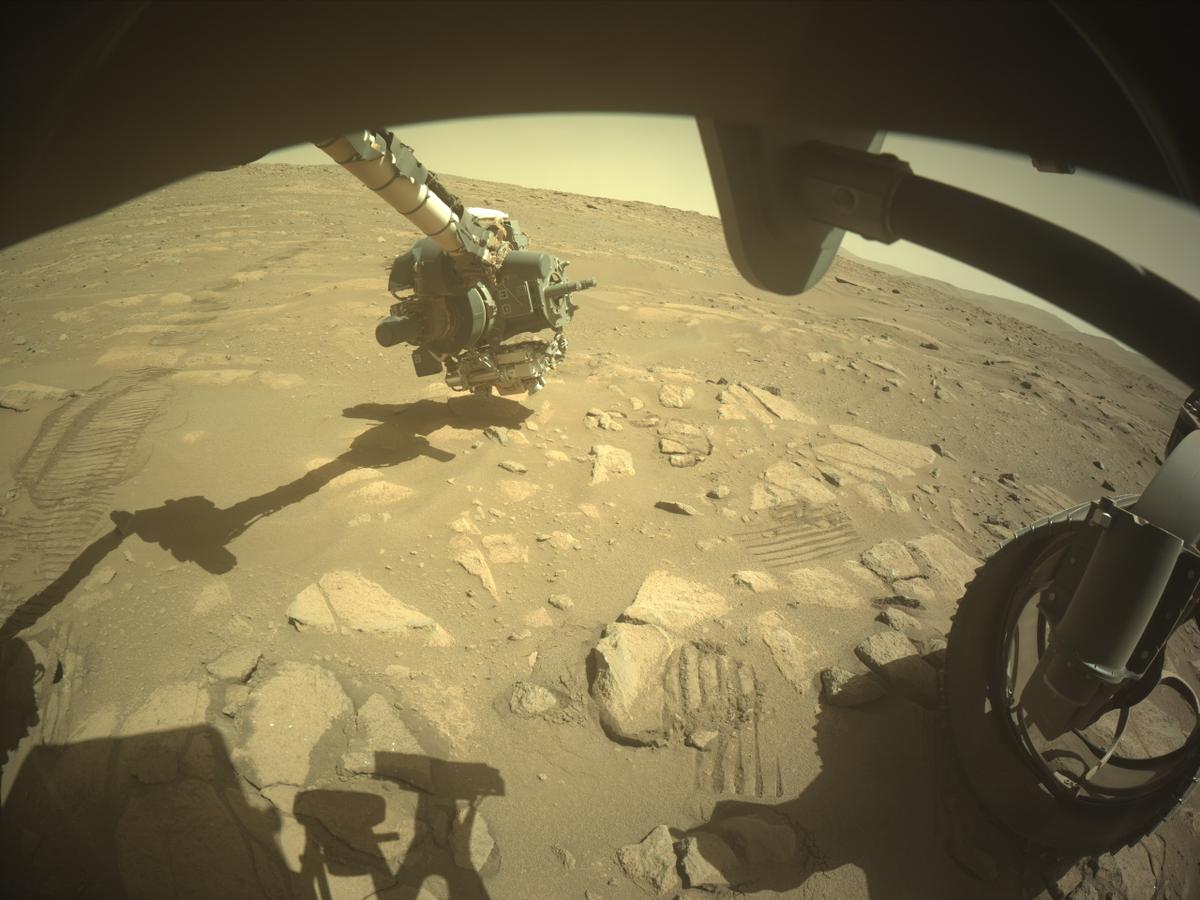 This image was taken by FRONT_HAZCAM_RIGHT_A onboard NASA's Mars rover Perseverance on Sol 1003