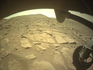 View image taken on Mars, Mars Perseverance Sol 1007: Front Right Hazard Avoidance Camera (Hazcam)