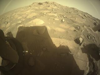 View image taken on Mars, Mars Perseverance Sol 1019: Rear Left Hazard Avoidance Camera (Hazcam)