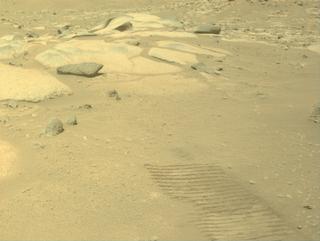 View image taken on Mars, Mars Perseverance Sol 1022: Front Left Hazard Avoidance Camera (Hazcam)