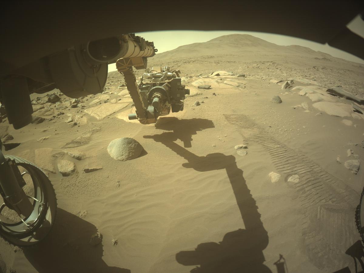 This image was taken by FRONT_HAZCAM_LEFT_A onboard NASA's Mars rover Perseverance on Sol 1024