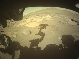View image taken on Mars, Mars Perseverance Sol 1028: Front Left Hazard Avoidance Camera (Hazcam)