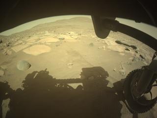 View image taken on Mars, Mars Perseverance Sol 1033: Front Right Hazard Avoidance Camera (Hazcam)
