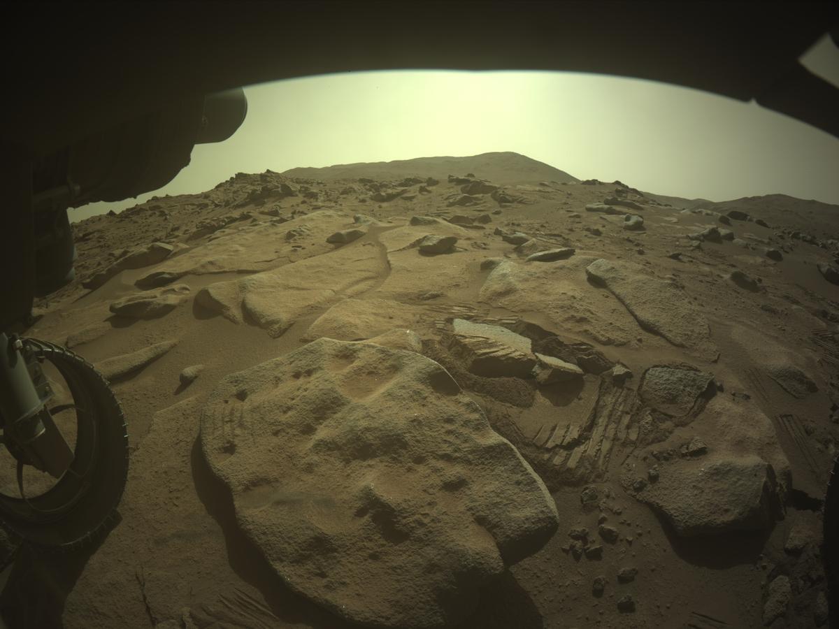 This image was taken by FRONT_HAZCAM_LEFT_A onboard NASA's Mars rover Perseverance on Sol 1042