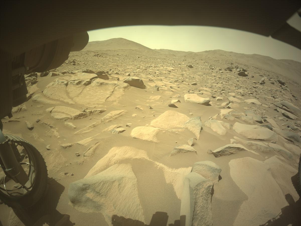 This image was taken by FRONT_HAZCAM_LEFT_A onboard NASA's Mars rover Perseverance on Sol 1043