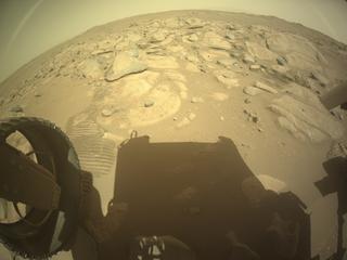 View image taken on Mars, Mars Perseverance Sol 1043: Rear Left Hazard Avoidance Camera (Hazcam)