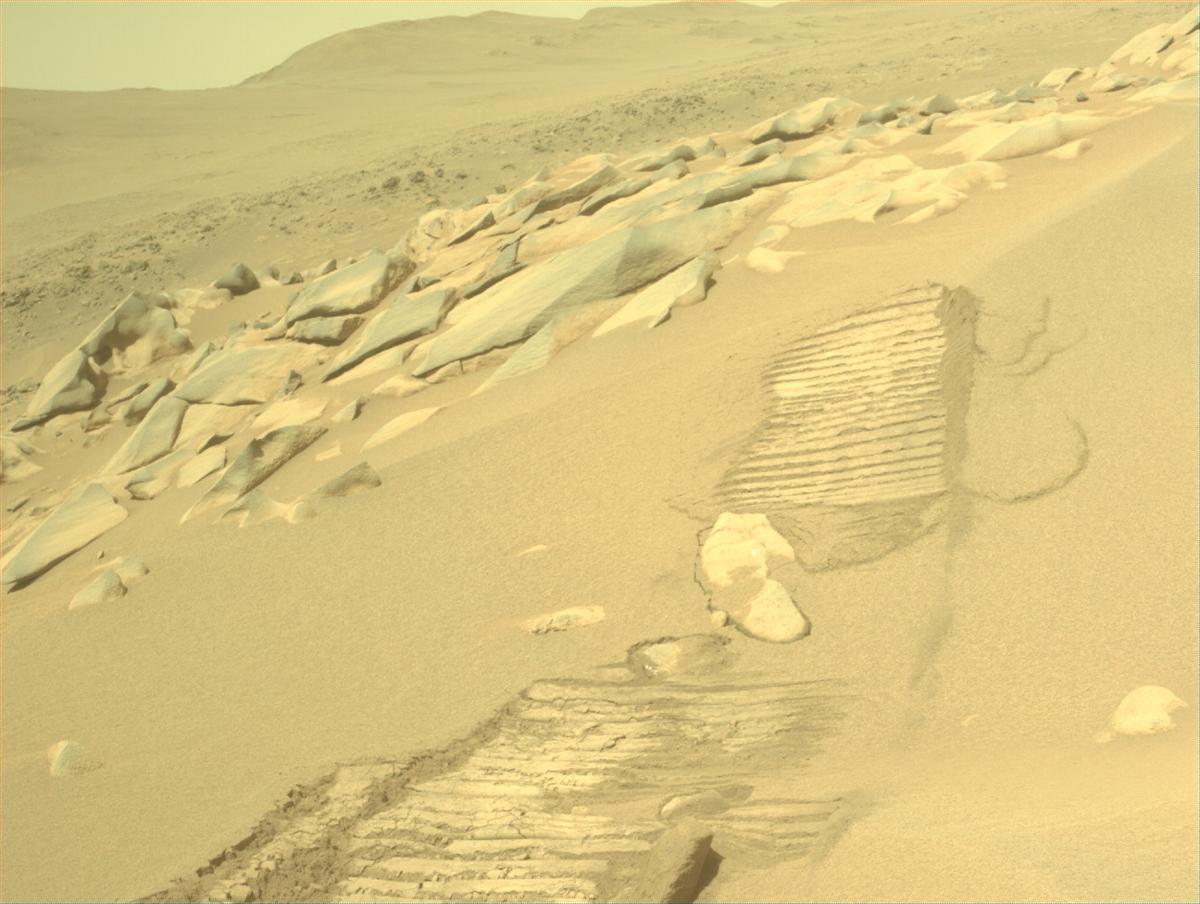 This image was taken by FRONT_HAZCAM_LEFT_A onboard NASA's Mars rover Perseverance on Sol 1049