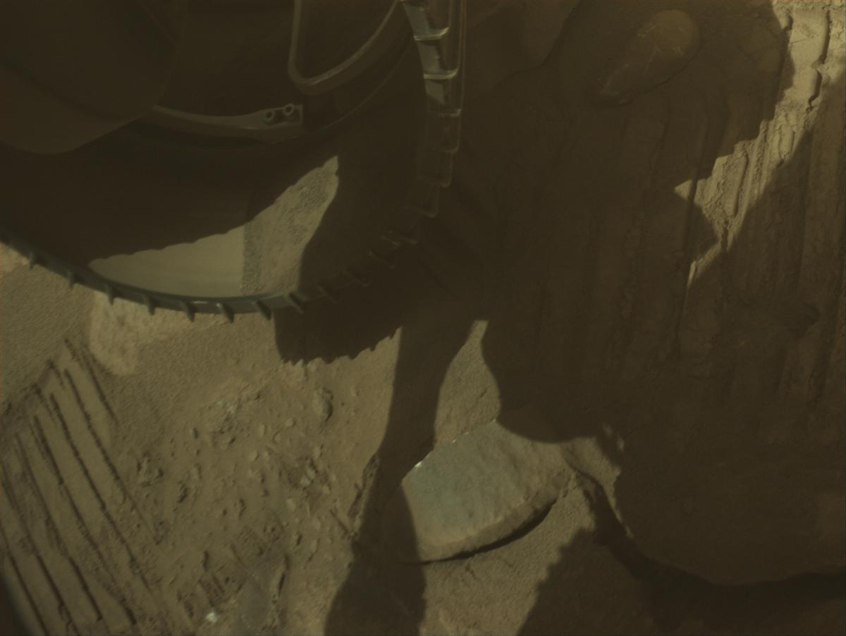 This image was taken by FRONT_HAZCAM_LEFT_A onboard NASA's Mars rover Perseverance on Sol 1049