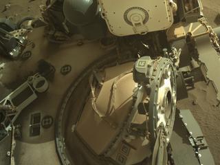 View image taken on Mars, Mars Perseverance Sol 1052: Right Navigation Camera (Navcam)