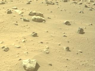 View image taken on Mars, Mars Perseverance Sol 1055: Front Left Hazard Avoidance Camera (Hazcam)