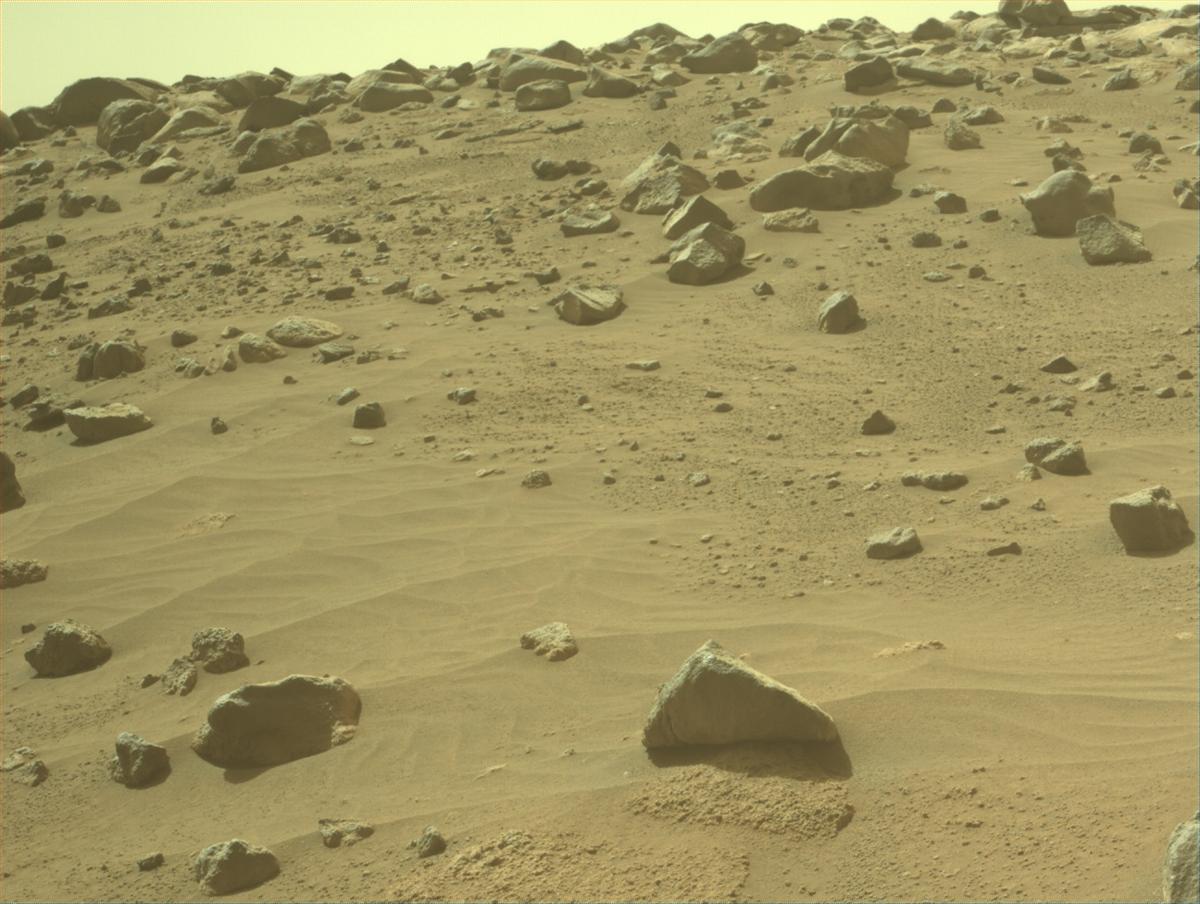 This image was taken by FRONT_HAZCAM_LEFT_A onboard NASA's Mars rover Perseverance on Sol 1059