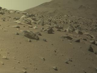 View image taken on Mars, Mars Perseverance Sol 1059: Front Left Hazard Avoidance Camera (Hazcam)