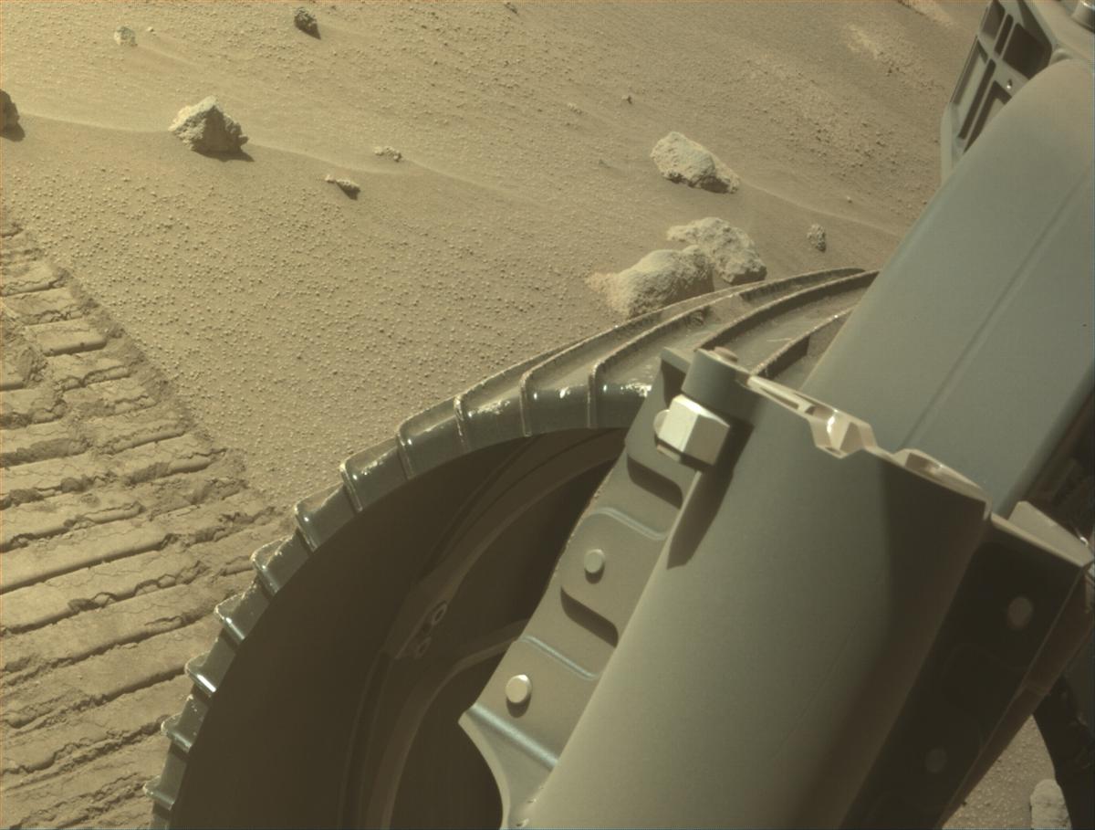 This image was taken by FRONT_HAZCAM_RIGHT_A onboard NASA's Mars rover Perseverance on Sol 1063