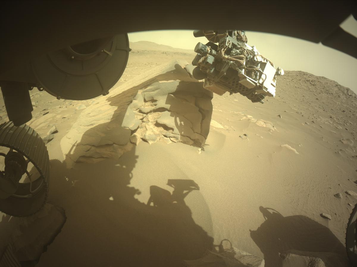 This image was taken by FRONT_HAZCAM_LEFT_A onboard NASA's Mars rover Perseverance on Sol 1073