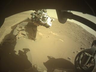 View image taken on Mars, Mars Perseverance Sol 1073: Front Right Hazard Avoidance Camera (Hazcam)