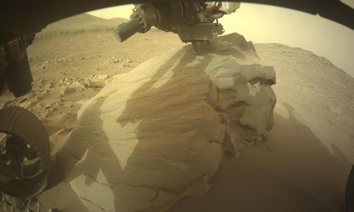 This image was taken by FRONT_HAZCAM_LEFT_A onboard NASA's Mars rover Perseverance on Sol 1088