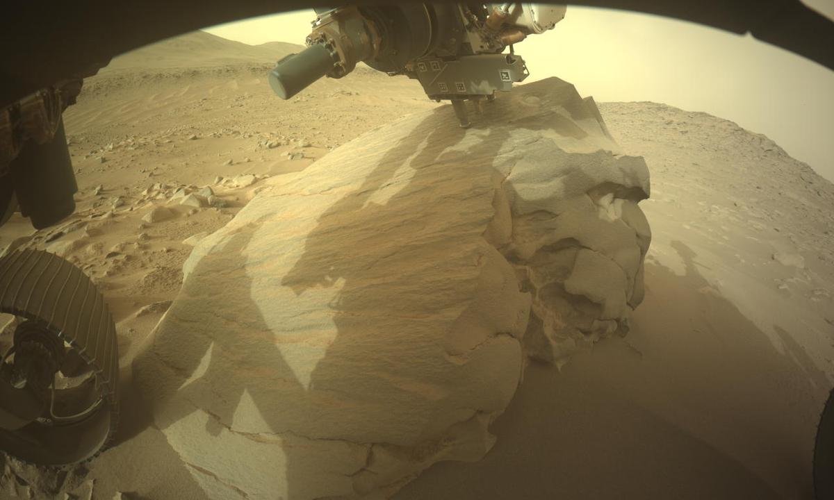 This image was taken by FRONT_HAZCAM_LEFT_A onboard NASA's Mars rover Perseverance on Sol 1088