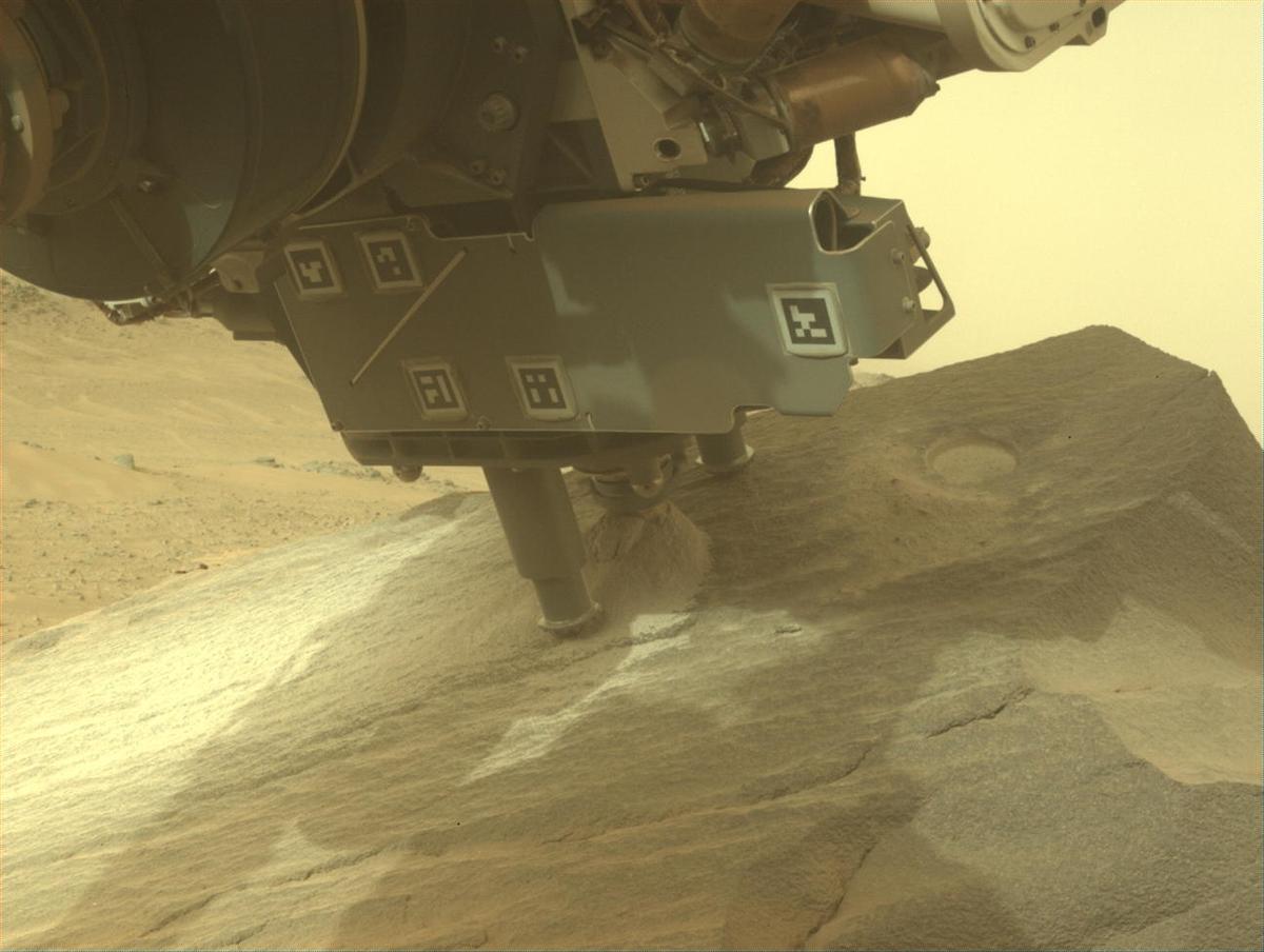 This image was taken by FRONT_HAZCAM_LEFT_A onboard NASA's Mars rover Perseverance on Sol 1088