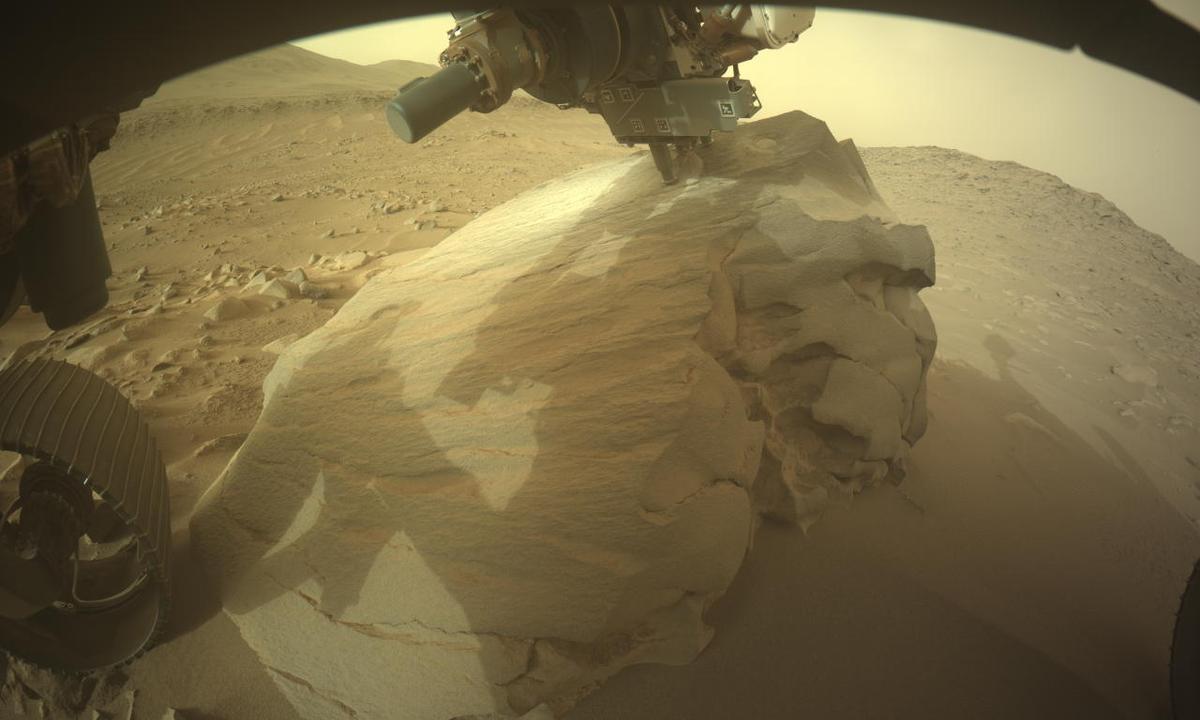 This image was taken by FRONT_HAZCAM_LEFT_A onboard NASA's Mars rover Perseverance on Sol 1088