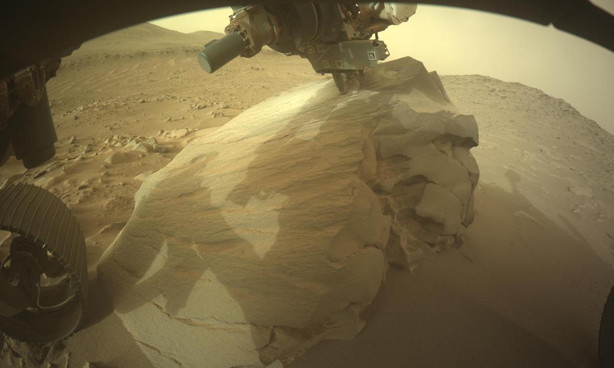 This image was taken by FRONT_HAZCAM_LEFT_A onboard NASA's Mars rover Perseverance on Sol 1088