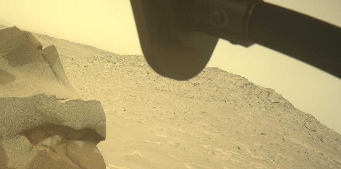 This image was taken by FRONT_HAZCAM_RIGHT_A onboard NASA's Mars rover Perseverance on Sol 1088