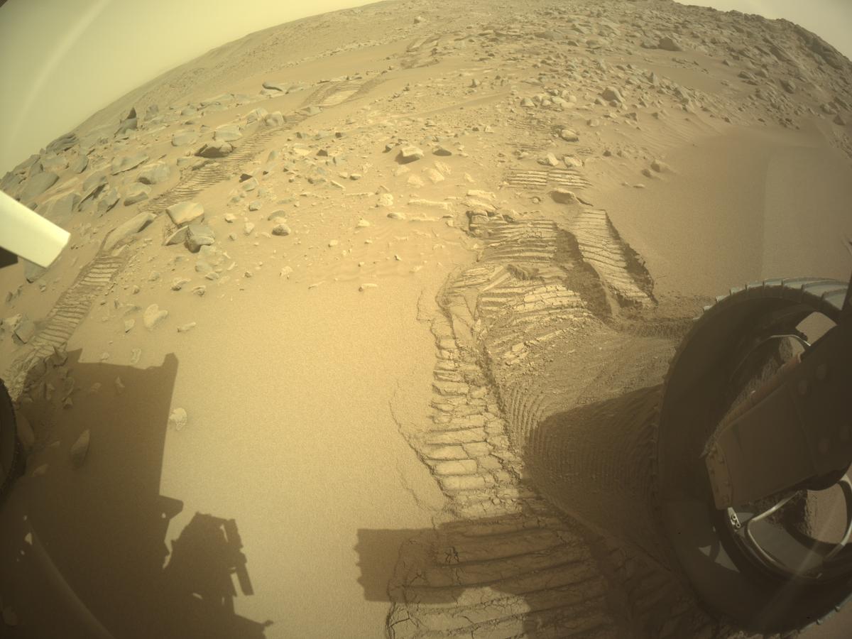 This image was taken by REAR_HAZCAM_RIGHT onboard NASA's Mars rover Perseverance on Sol 1100