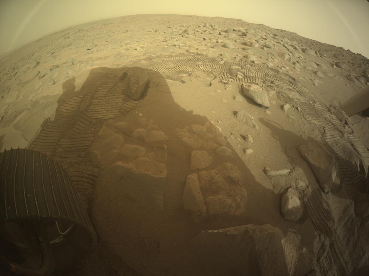 This image was taken by REAR_HAZCAM_LEFT onboard NASA's Mars rover Perseverance on Sol 1108