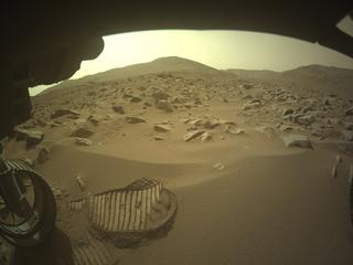 View image taken on Mars, Mars Perseverance Sol 1109: Front Left Hazard Avoidance Camera (Hazcam)