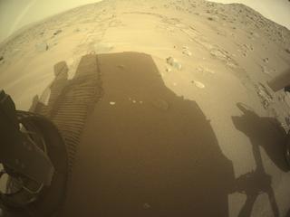 View image taken on Mars, Mars Perseverance Sol 1115: Rear Left Hazard Avoidance Camera (Hazcam)