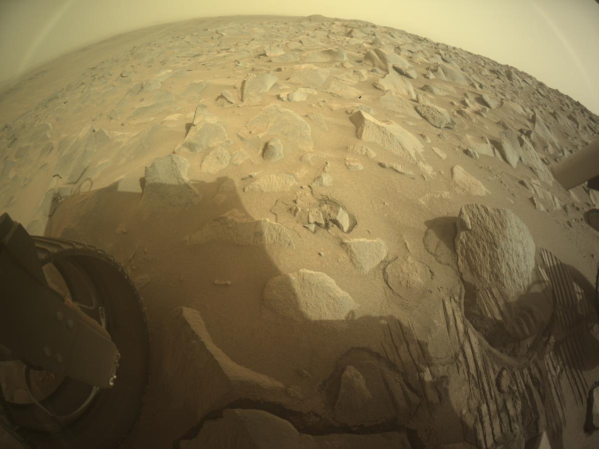 This image was taken by REAR_HAZCAM_LEFT onboard NASA's Mars rover Perseverance on Sol 1134