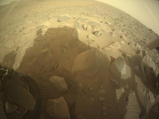 View image taken on Mars, Mars Perseverance Sol 1138: Rear Left Hazard Avoidance Camera (Hazcam)