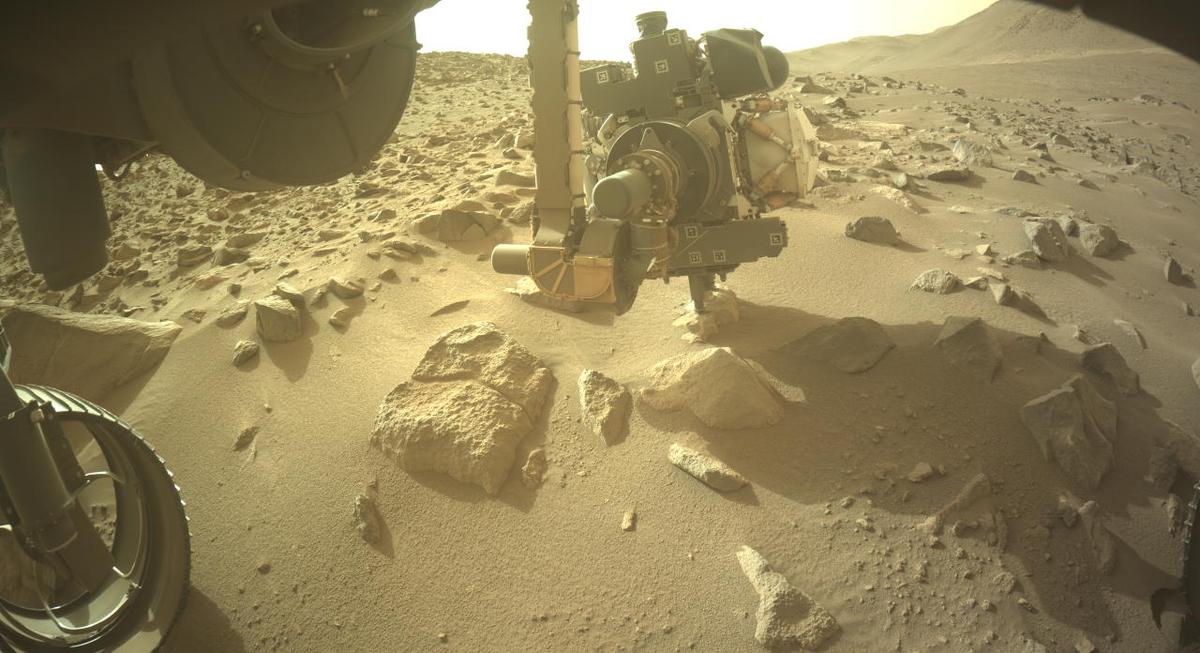 This image was taken by FRONT_HAZCAM_LEFT_A onboard NASA's Mars rover Perseverance on Sol 1151