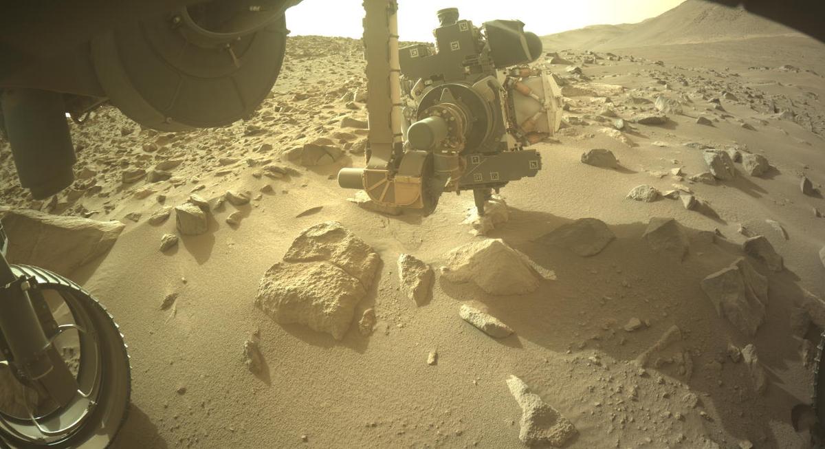 This image was taken by FRONT_HAZCAM_LEFT_A onboard NASA's Mars rover Perseverance on Sol 1151