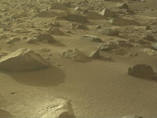 View image taken on Mars, Mars Perseverance Sol 1151: Front Left Hazard Avoidance Camera (Hazcam)