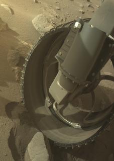 View image taken on Mars, Mars Perseverance Sol 1151: Front Right Hazard Avoidance Camera (Hazcam)