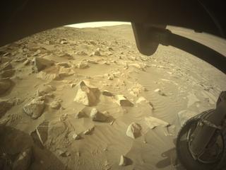 View image taken on Mars, Mars Perseverance Sol 1157: Front Right Hazard Avoidance Camera (Hazcam)