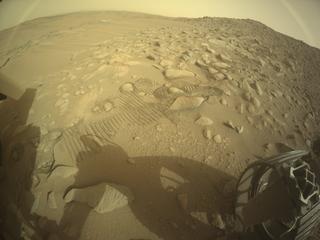 View image taken on Mars, Mars Perseverance Sol 1158: Rear Right Hazard Avoidance Camera (Hazcam)
