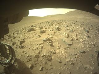 View image taken on Mars, Mars Perseverance Sol 1175: Front Left Hazard Avoidance Camera (Hazcam)